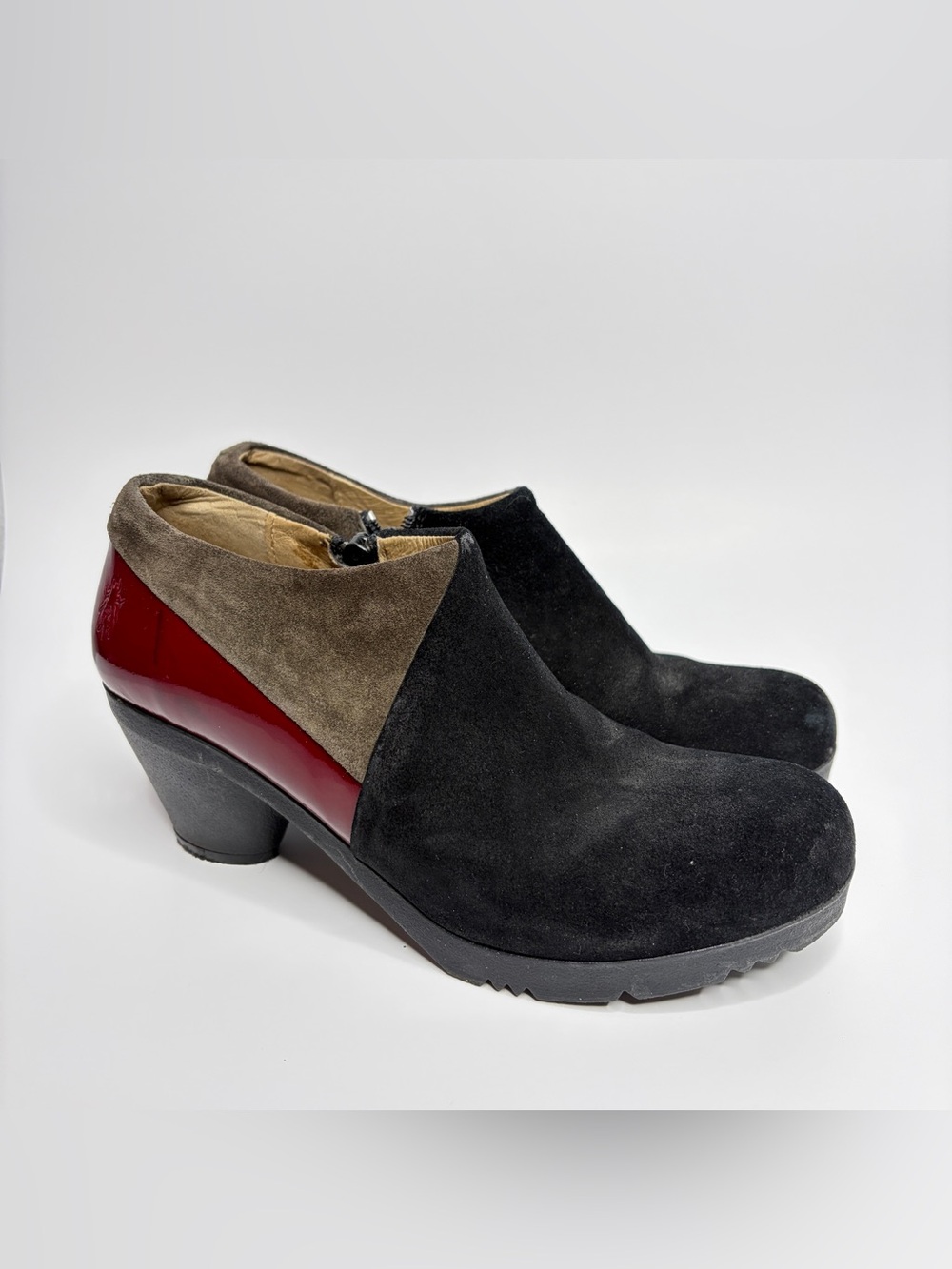 Fly London Color Block Suede Booties Size 39 EU